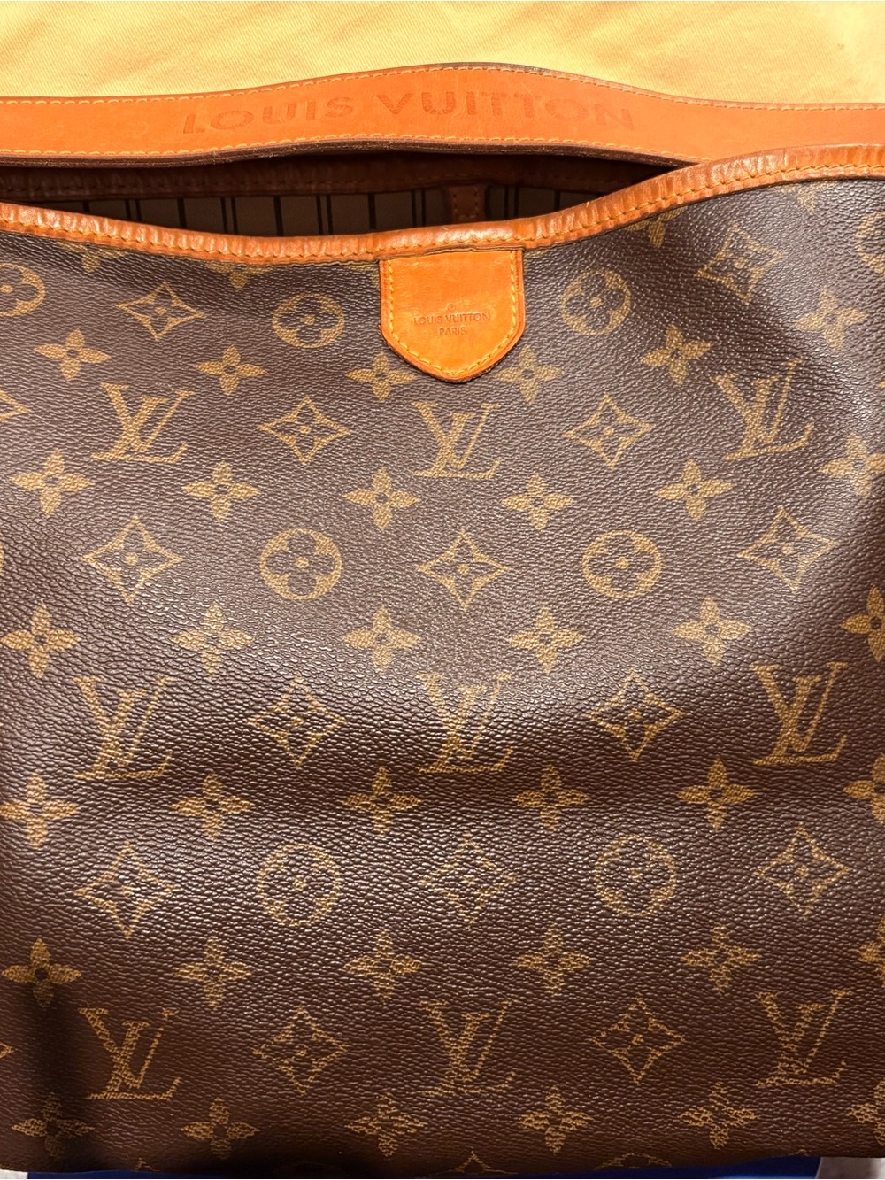 Louis Vuitton Monogram Tote in Brown and Tan Leather Trim